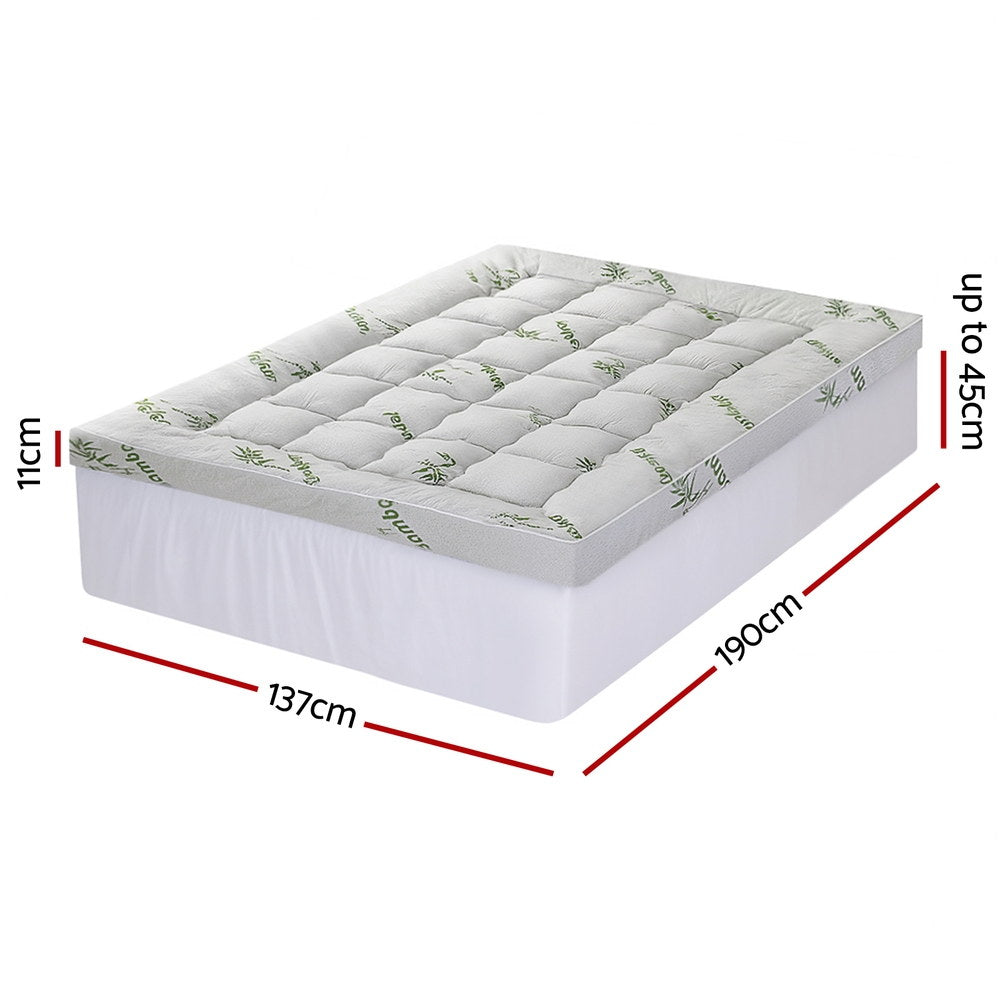Giselle Mattress Topper 11cm Pillowtop toppers Bamboo Double Giselle Bedding