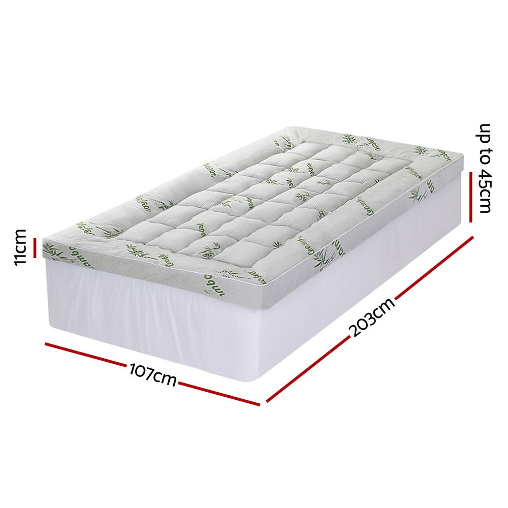 Giselle Mattress Topper 11cm Pillowtop toppers Bamboo King Single Giselle Bedding