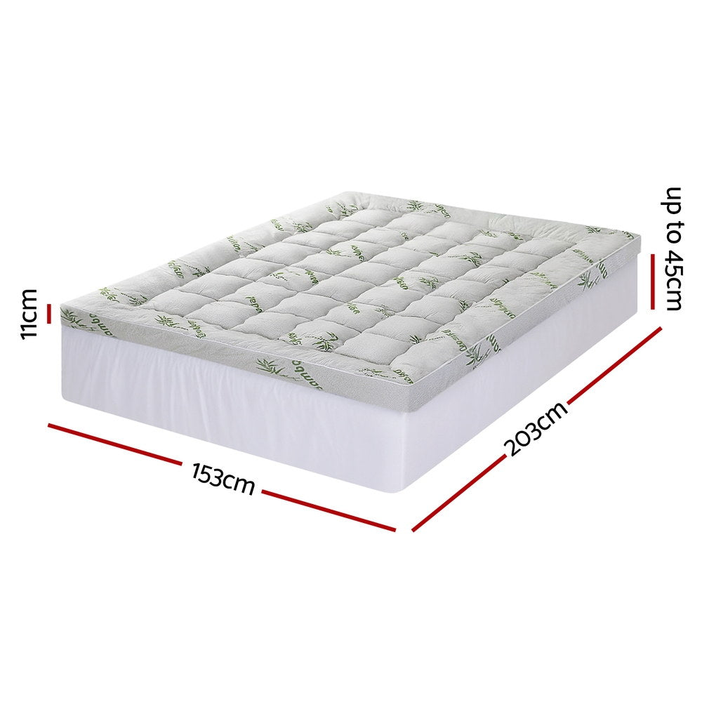 Giselle Mattress Topper 11cm Pillowtop toppers Bamboo Queen Giselle Bedding