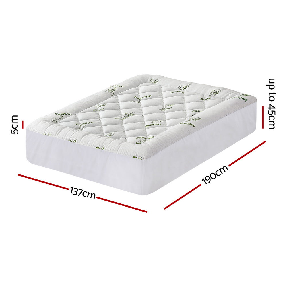 Giselle Mattress Topper 5cm Pillowtop toppers Bamboo Double Giselle Bedding