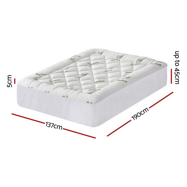Giselle Mattress Topper 5cm Pillowtop toppers Bamboo Double Giselle Bedding