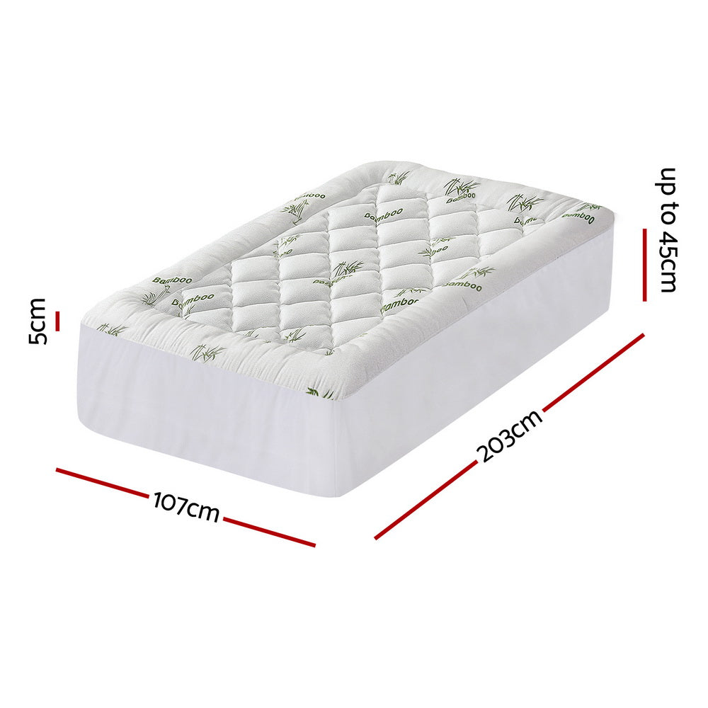 Giselle Mattress Topper 5cm Pillowtop toppers Bamboo King Single Giselle Bedding