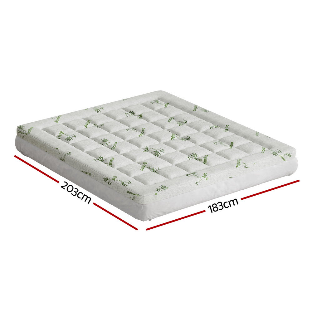 Giselle Bedding Mattress Topper Pillowtop Bamboo 7.5cm King Does Not Apply