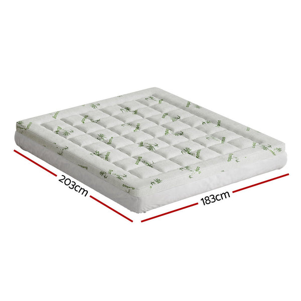 Giselle Bedding Mattress Topper Pillowtop Bamboo 7.5cm King Does Not Apply