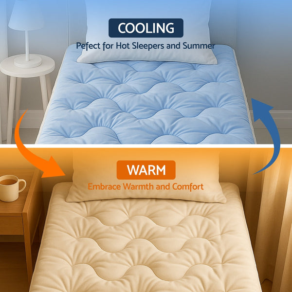 Giselle 5cm Mattress Topper Pillowtop toppers Double-Sided Single Awezingly