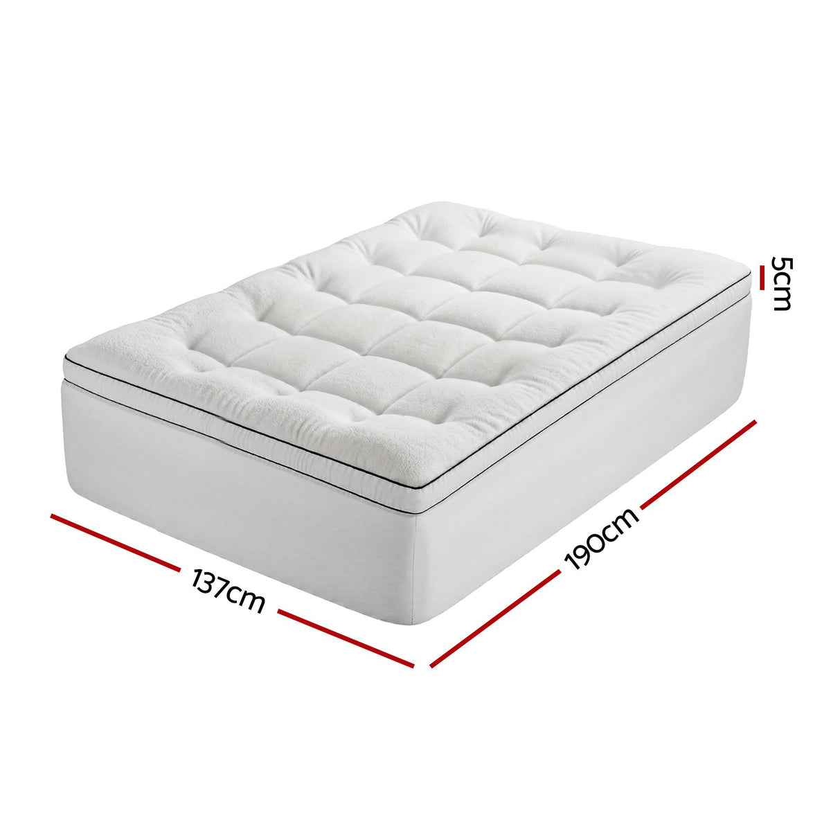 Giselle Bedding Double Mattress Topper 5cm Coral Fleece Awezingly