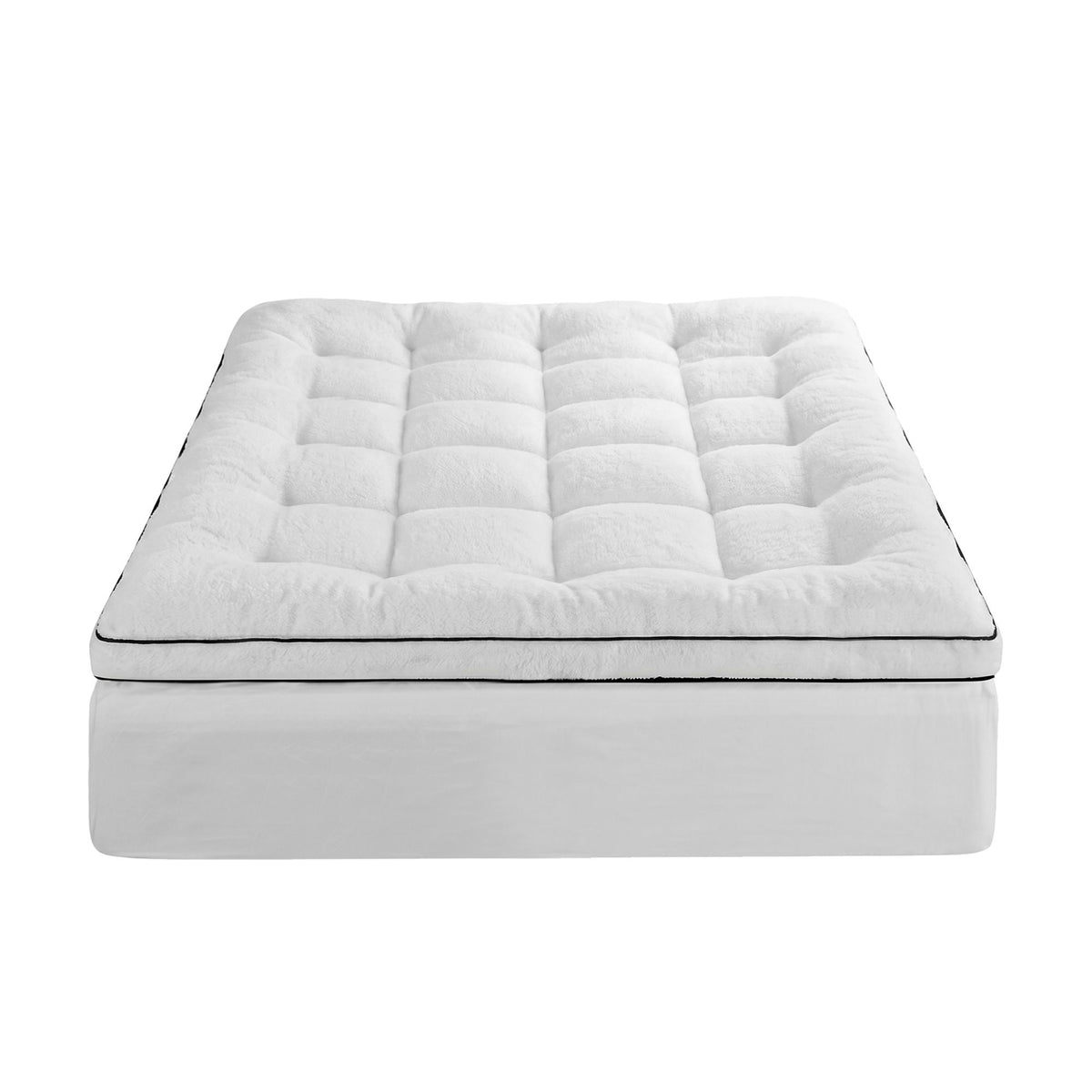 Giselle Bedding Double Mattress Topper 5cm Coral Fleece Awezingly