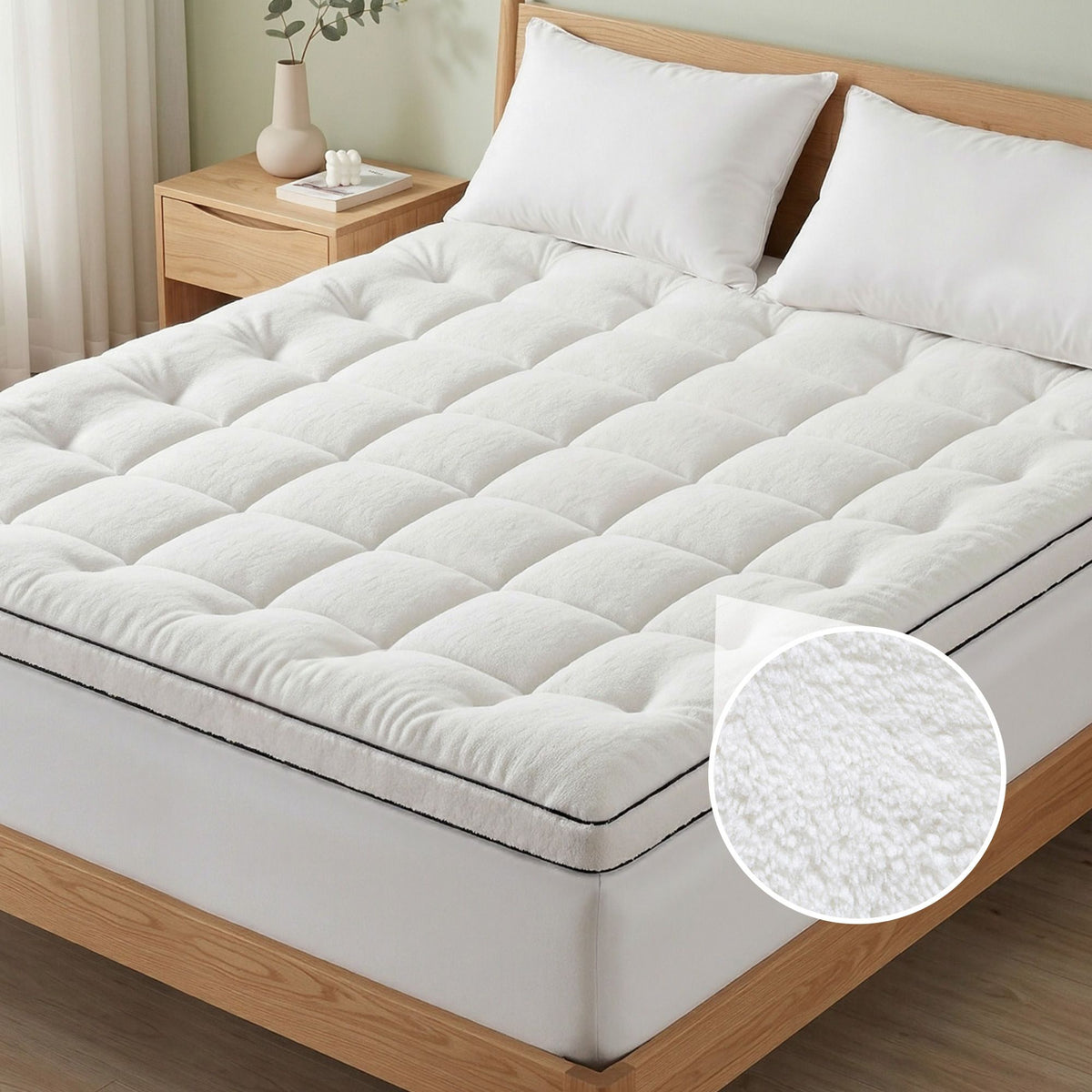 Giselle Bedding King Mattress Topper 5cm Coral Fleece Awezingly