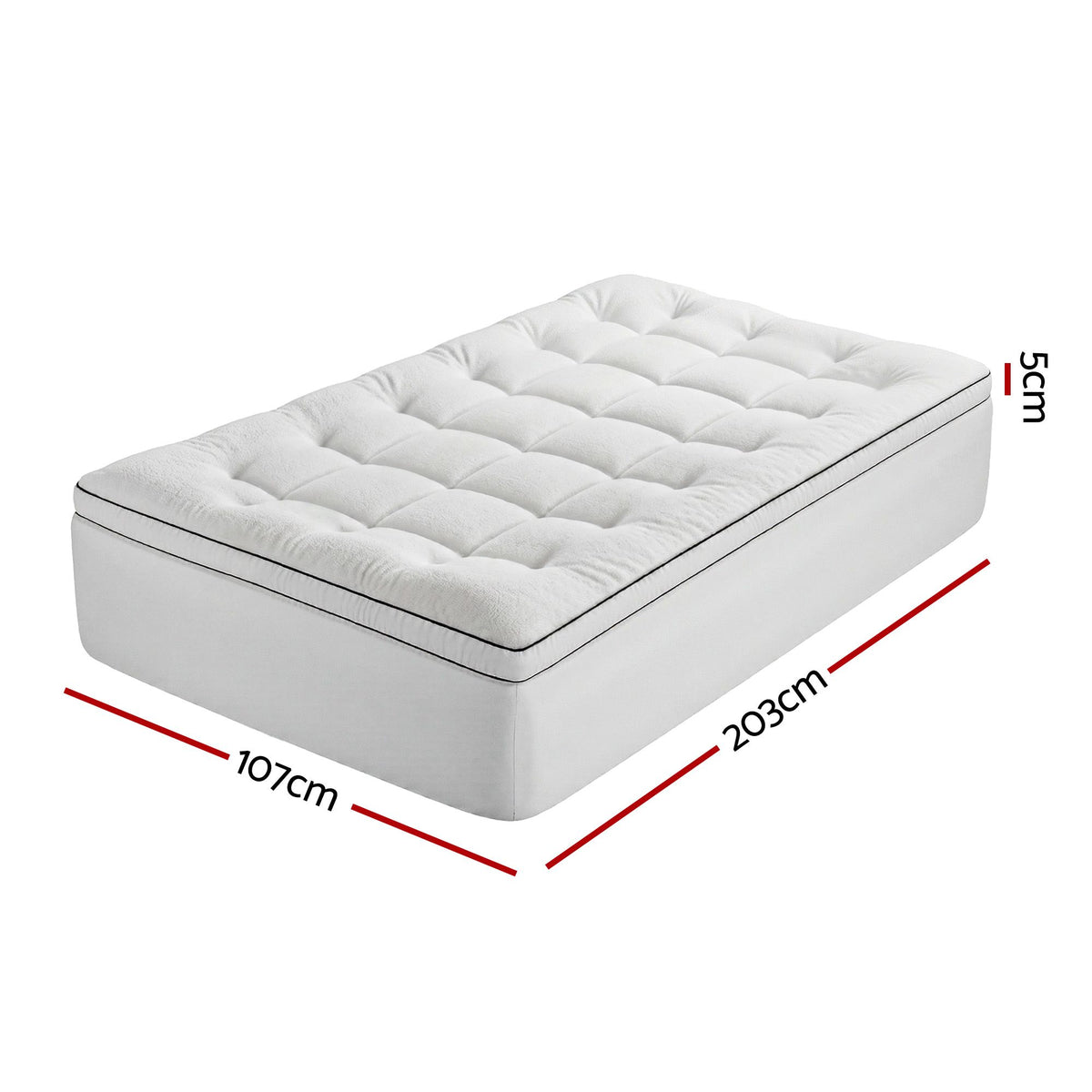 Giselle Bedding King Single Mattress Topper 5cm Coral Fleece Awezingly
