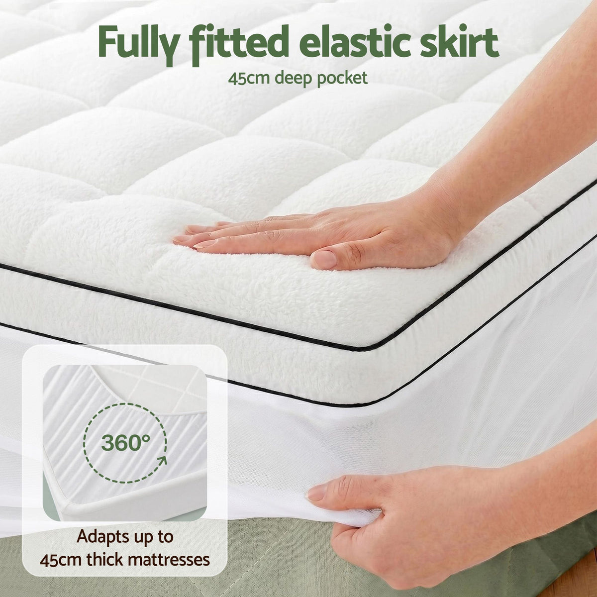 Giselle Bedding King Single Mattress Topper 5cm Coral Fleece Awezingly