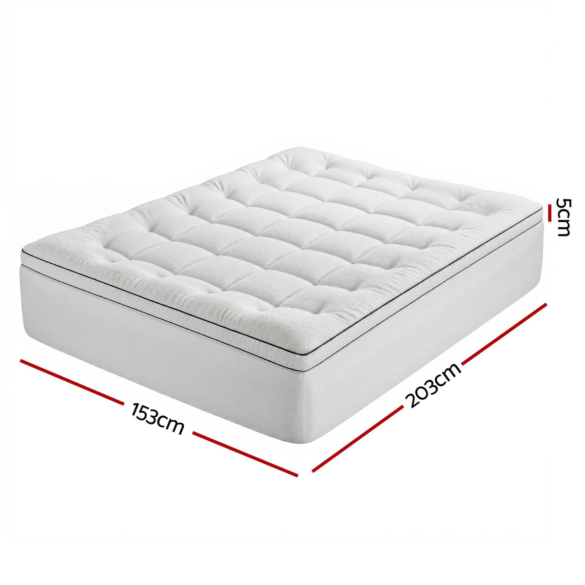 Giselle Bedding Queen Mattress Topper 5cm Coral Fleece Awezingly
