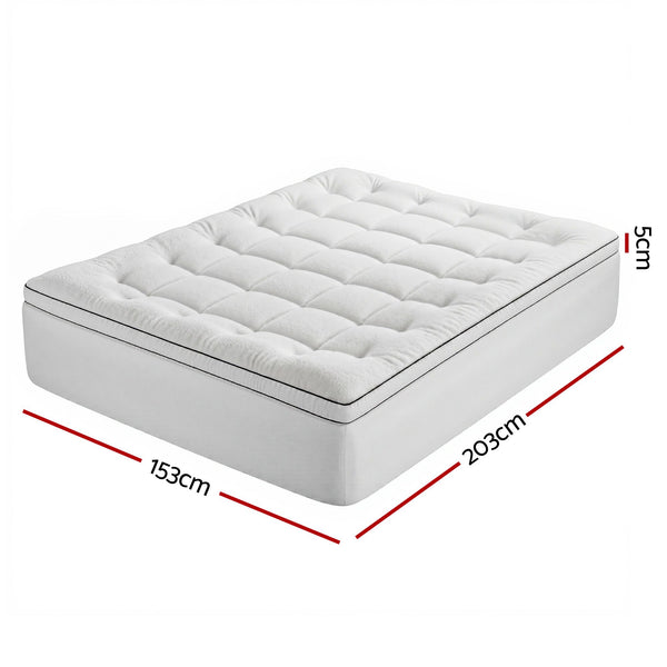Giselle Bedding Queen Mattress Topper 5cm Coral Fleece Awezingly