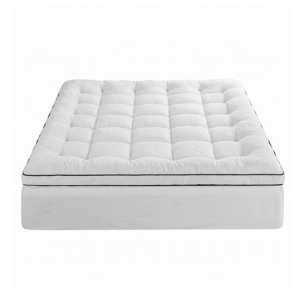 Giselle Bedding Queen Mattress Topper 5cm Coral Fleece Awezingly