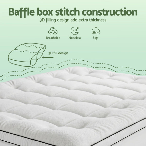 Giselle Bedding Queen Mattress Topper 5cm Coral Fleece Awezingly
