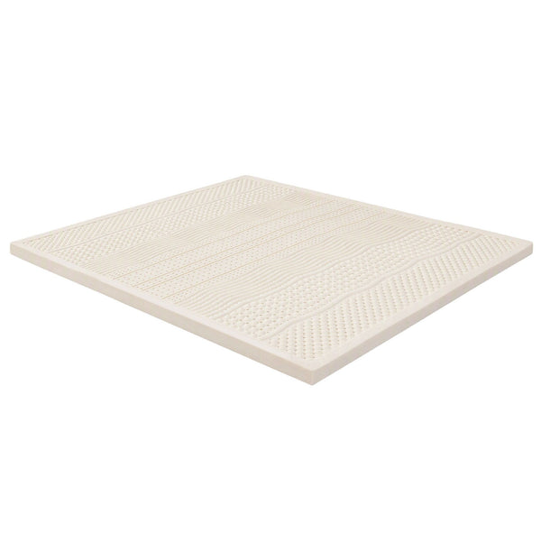 Giselle Bedding Double Latex Mattress Topper 7-Zone Natural Latex Core Breathable 5cm Awezingly
