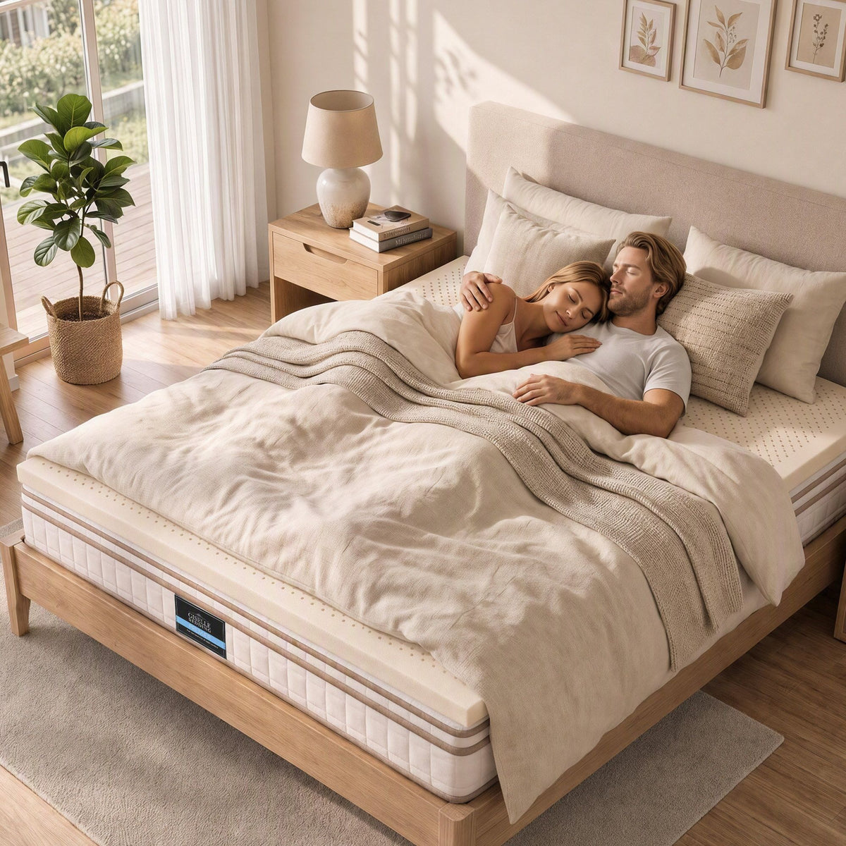 Giselle Bedding King Latex Mattress Topper 7-Zone Natural Latex Core Breathable 5cm Awezingly