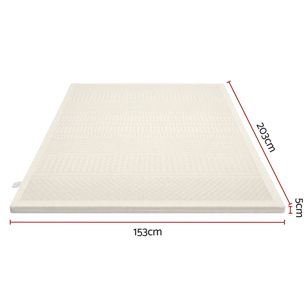Giselle Bedding Queen Latex Mattress Topper 7-Zone Natural Latex Core Breathable 5cm Awezingly