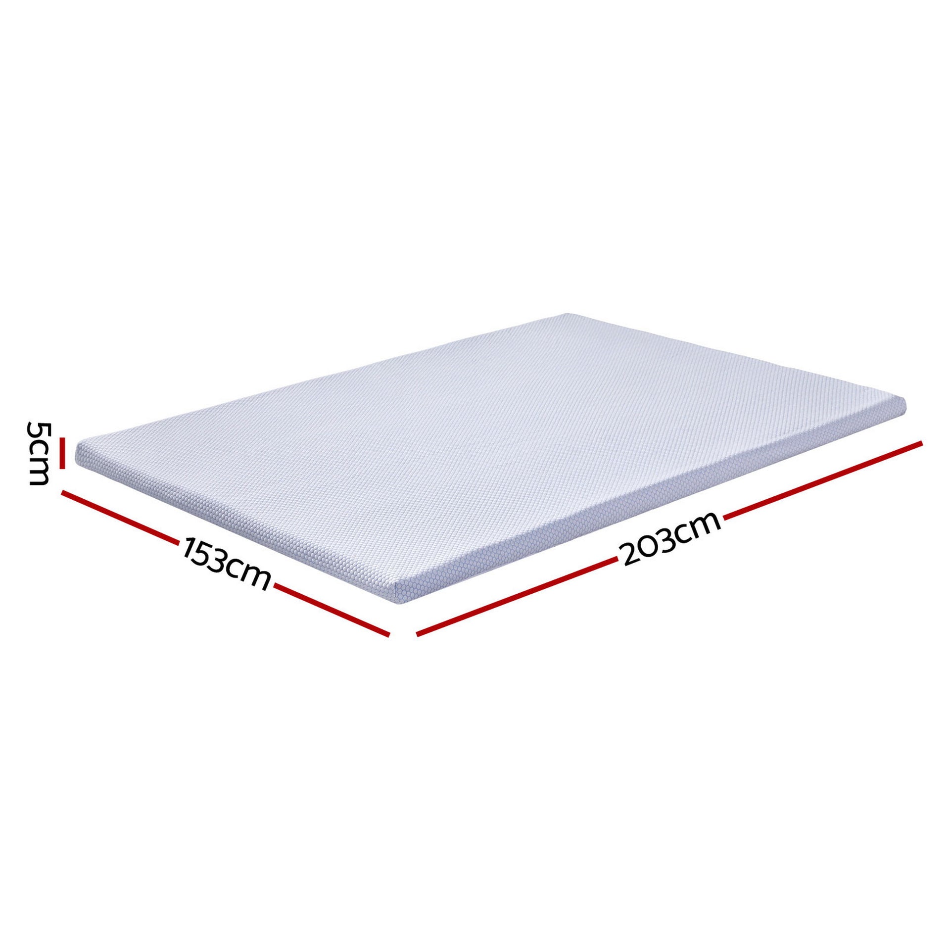 Giselle Bedding Latex Topper 100% Natural Latex Toppers 7-zone w/ Ice Silk Cool-touch Fabric Cooling Cover Queen 5cm Awezingly