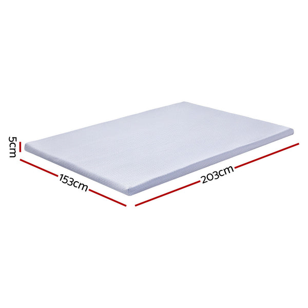 Giselle Bedding Latex Topper 100% Natural Latex Toppers 7-zone w/ Ice Silk Cool-touch Fabric Cooling Cover Queen 5cm Awezingly