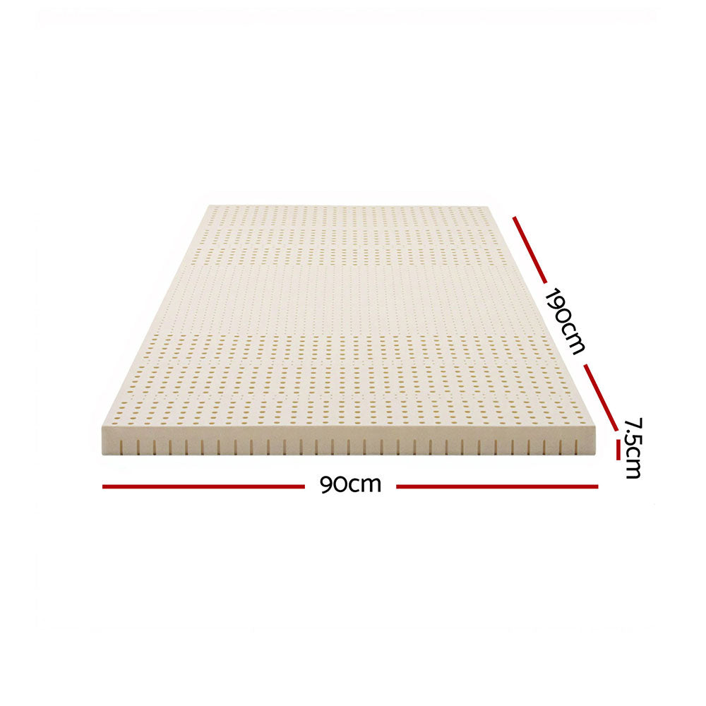 Giselle Bedding Latex Mattress Topper 7.5cm Single Giselle Bedding