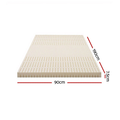Giselle Bedding Latex Mattress Topper 7.5cm Single
