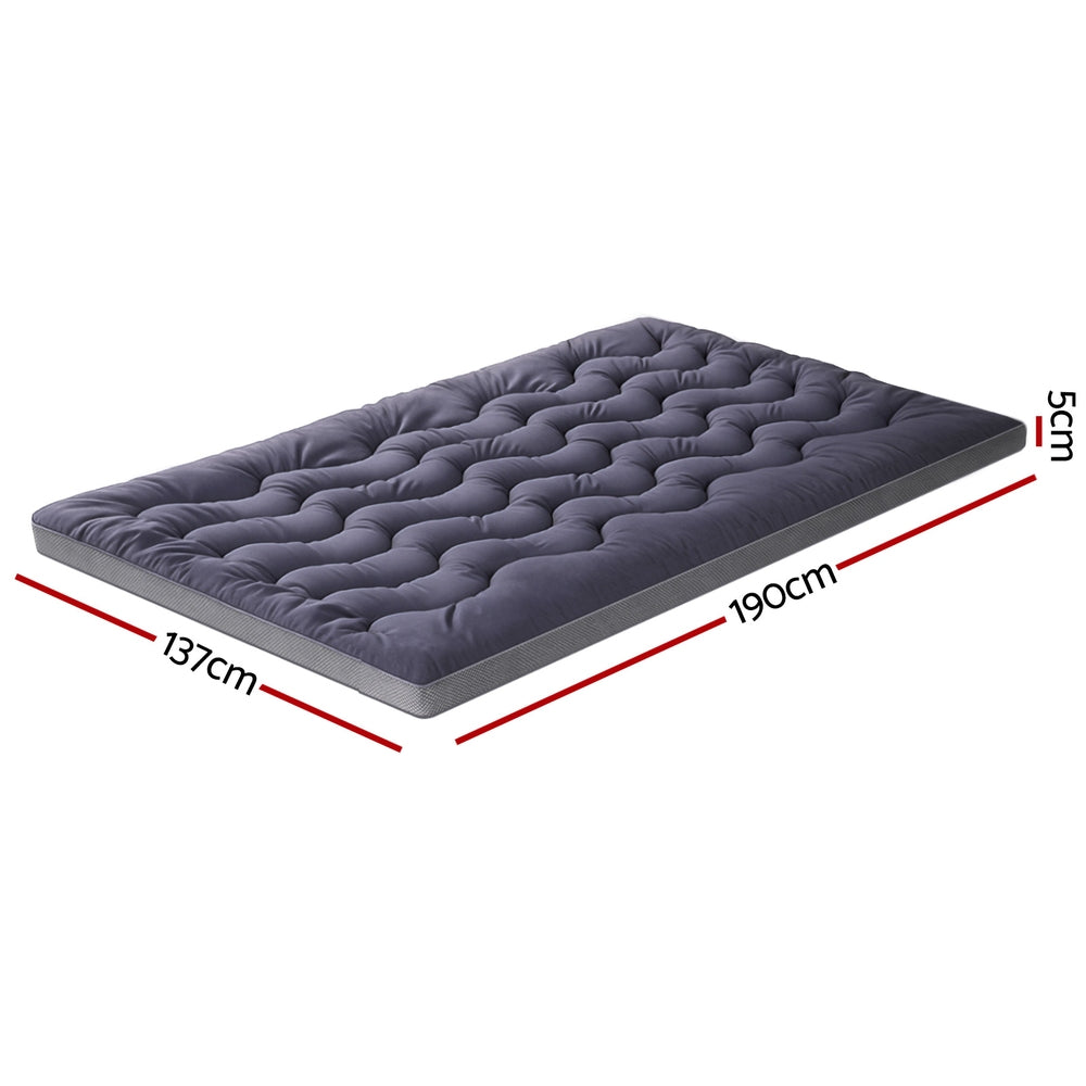 Giselle 5cm Mattress Topper Pillowtop toppers Bamboo Charcoal Double Awezingly