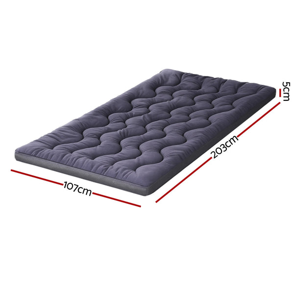 Giselle 5cm Mattress Topper Pillowtop toppers Bamboo Charcoal King Single Awezingly