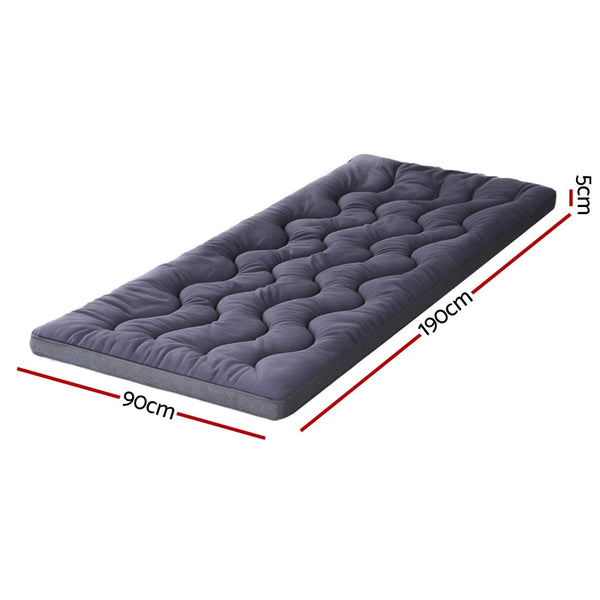 Giselle 5cm Mattress Topper Pillowtop toppers Bamboo Charcoal Single Awezingly