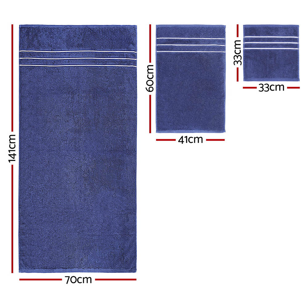 6 Pack Bath Towels Set Cotton Towel Navy Does not apply