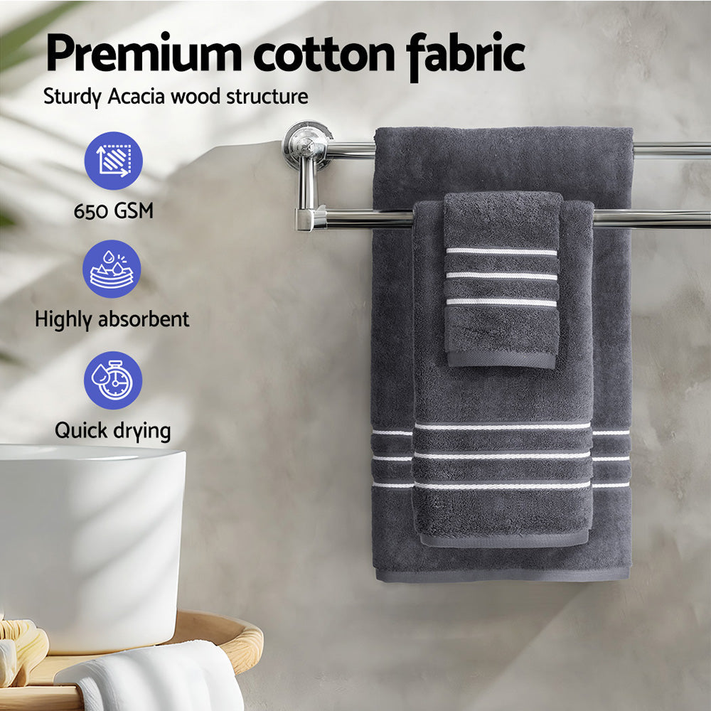 6 Pack Bath Towels Set Cotton Towel Grey Does not apply