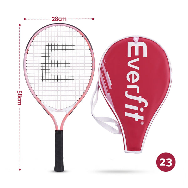 Title Everfit 23 Inch Tennis Racket Lightweight 200g for Adult and Junior Players Pink Awezingly
