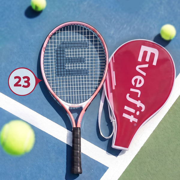 Title Everfit 23 Inch Tennis Racket Lightweight 200g for Adult and Junior Players Pink Awezingly