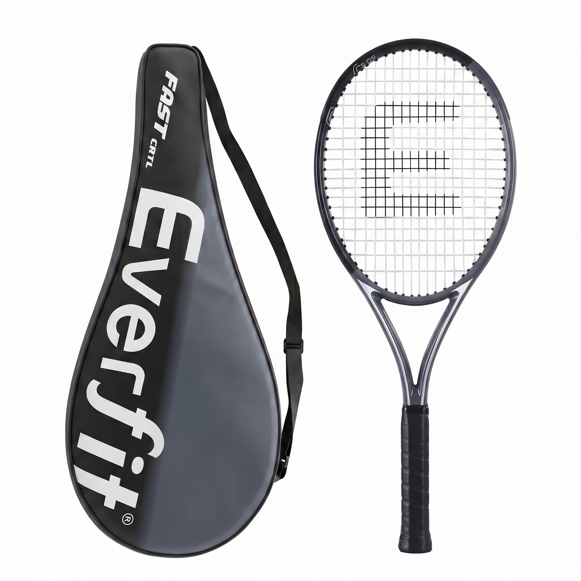 Everfit 27 Inch Tennis Racket Lightweight Racquet for Beginner Adult Players Black Awezingly