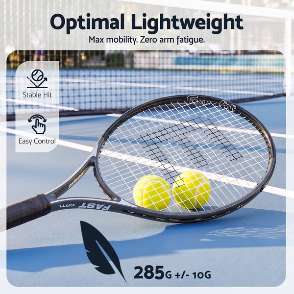 Everfit 27 Inch Tennis Racket Lightweight Racquet for Beginner Adult Players Black Awezingly