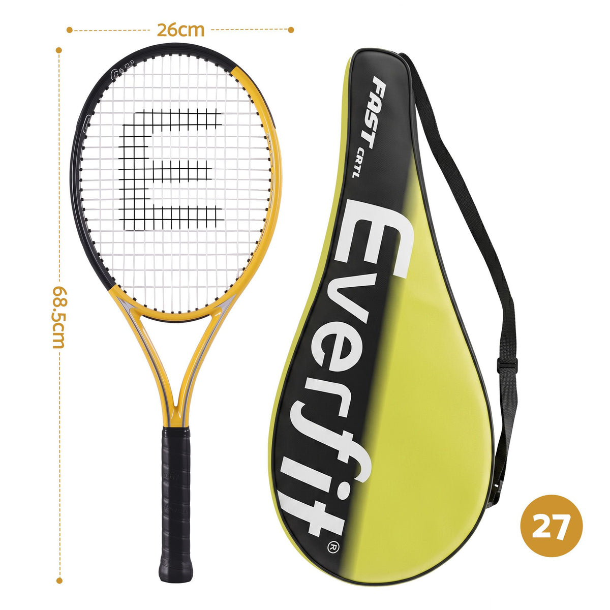 Everfit 27 Inch Tennis Racket Lightweight Racquet for Beginner Adult Players Awezingly