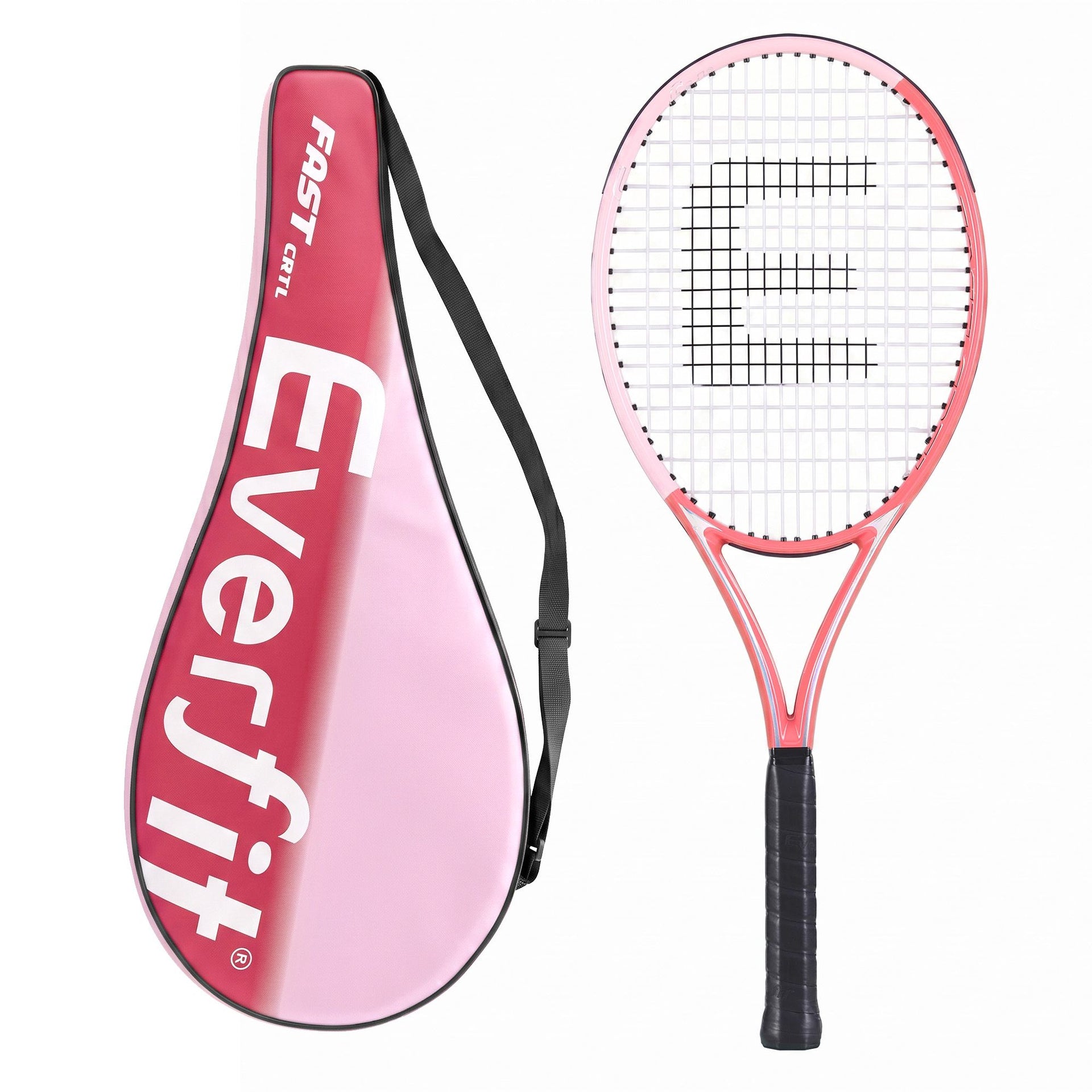 Everfit 27 Inch Tennis Racket Lightweight Racquet for Beginner Adult Players Pink Awezingly