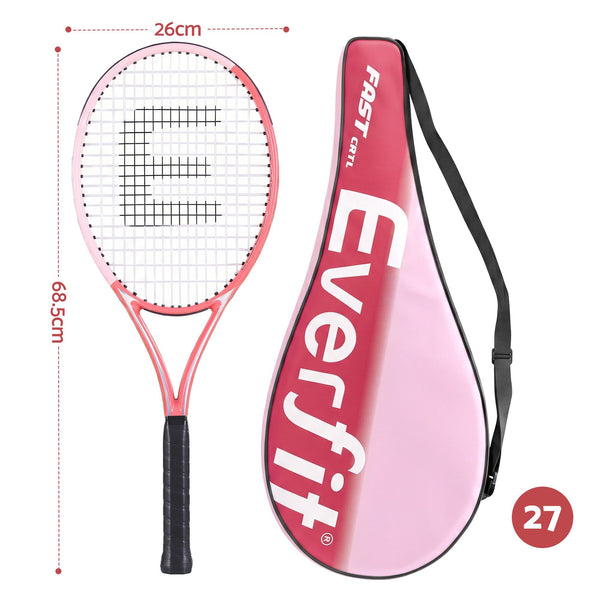 Everfit 27 Inch Tennis Racket Lightweight Racquet for Beginner Adult Players Pink Awezingly