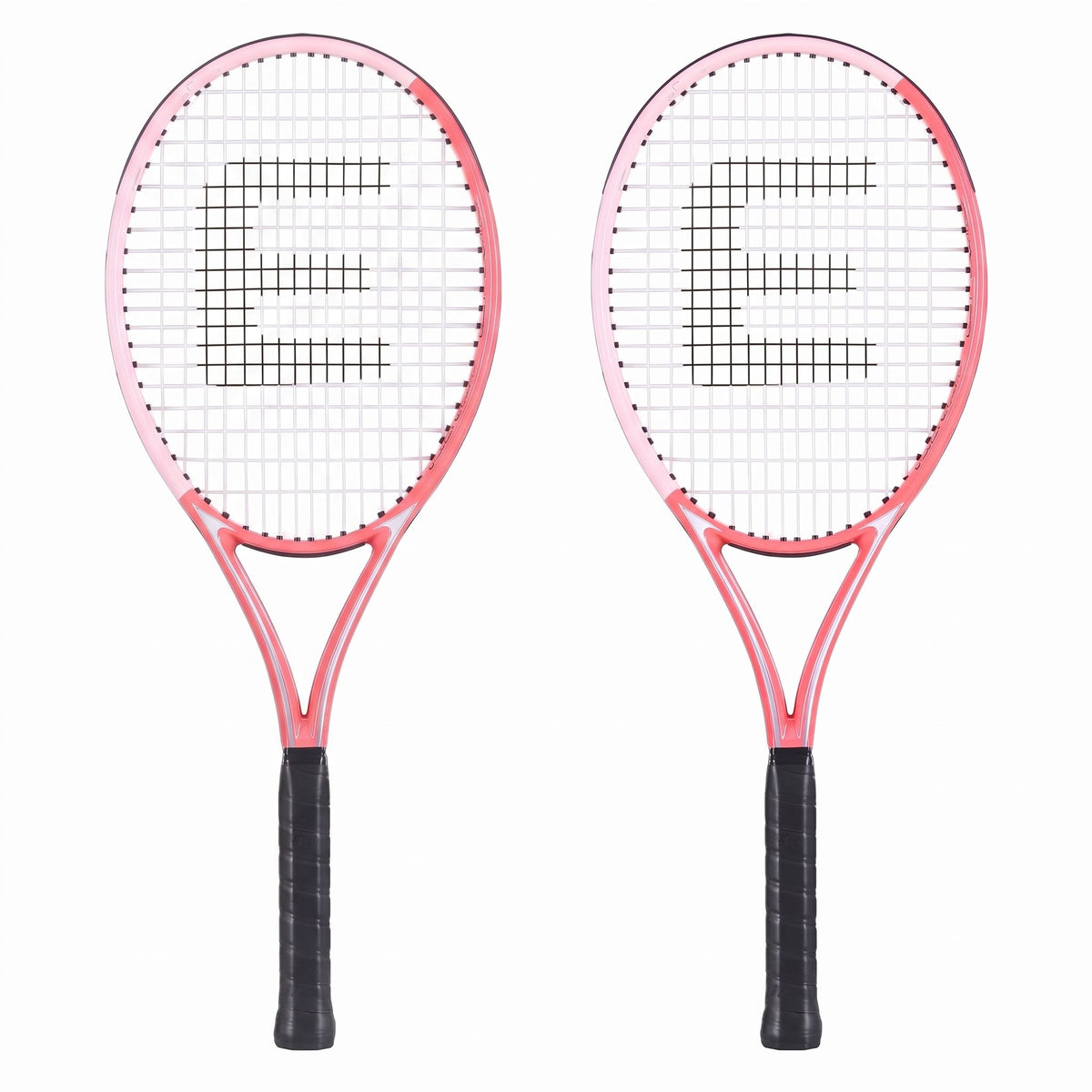 Everfit Tennis Racket Set 2 Pack 27 Inch Lightweight Cushioned Grip for Adults Pink Awezingly