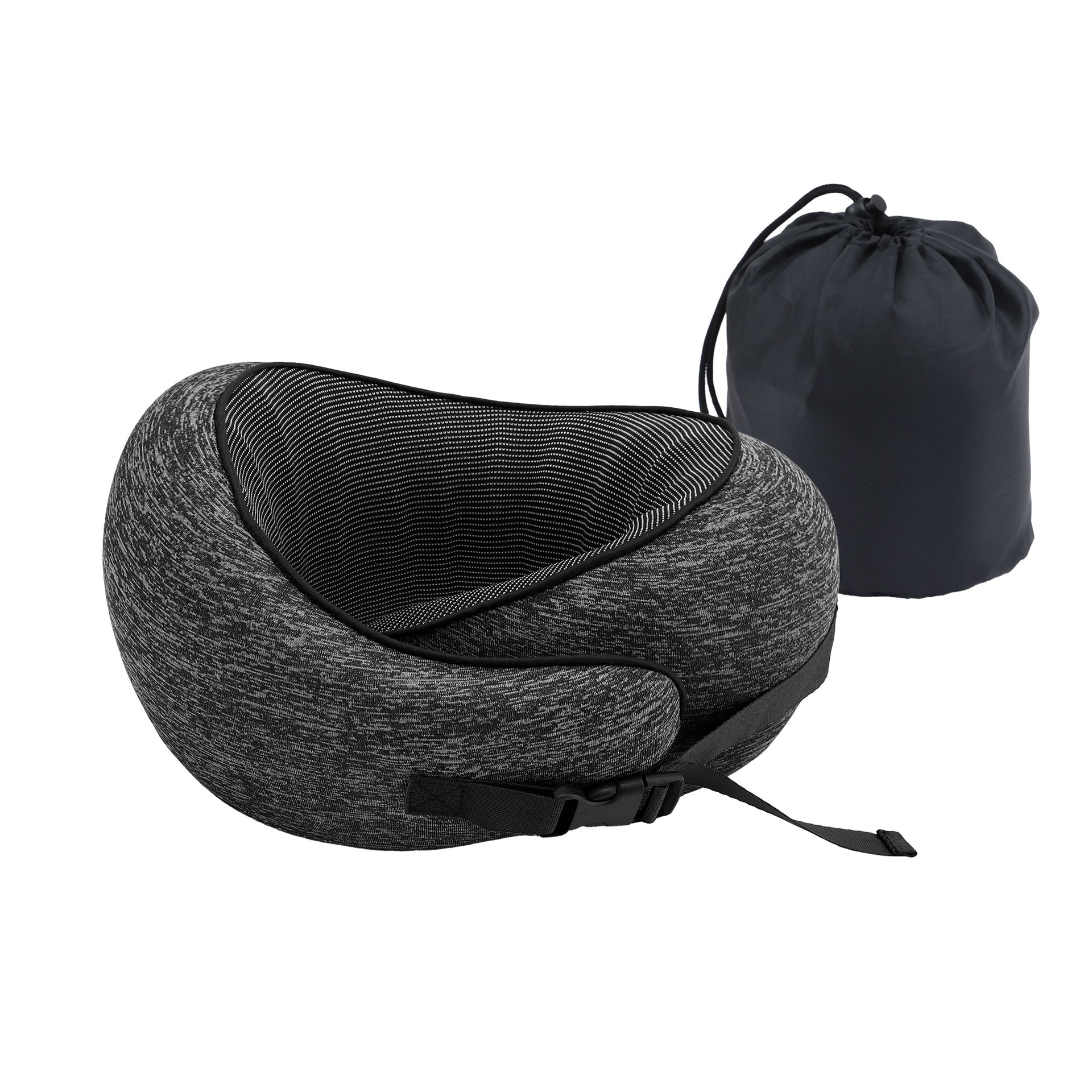Wanderlite Travel Pillows for Airplanes Ergonomic Memory Foam Neck Pillow, Breathable & Washable Cover, Travel Bag Included, Airplane Pillow for Airplane, Car, Office and Home, Dark Grey Awezingly