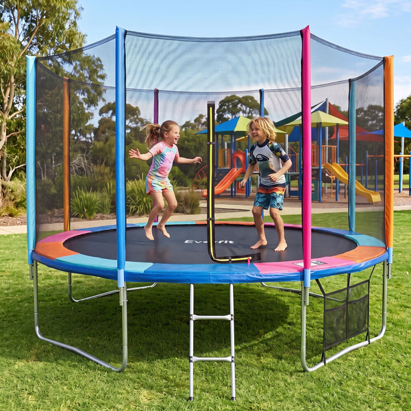 Everfit 14FT Kids Trampoline Rebounder with Enclosure Net Storage Bag Awezingly
