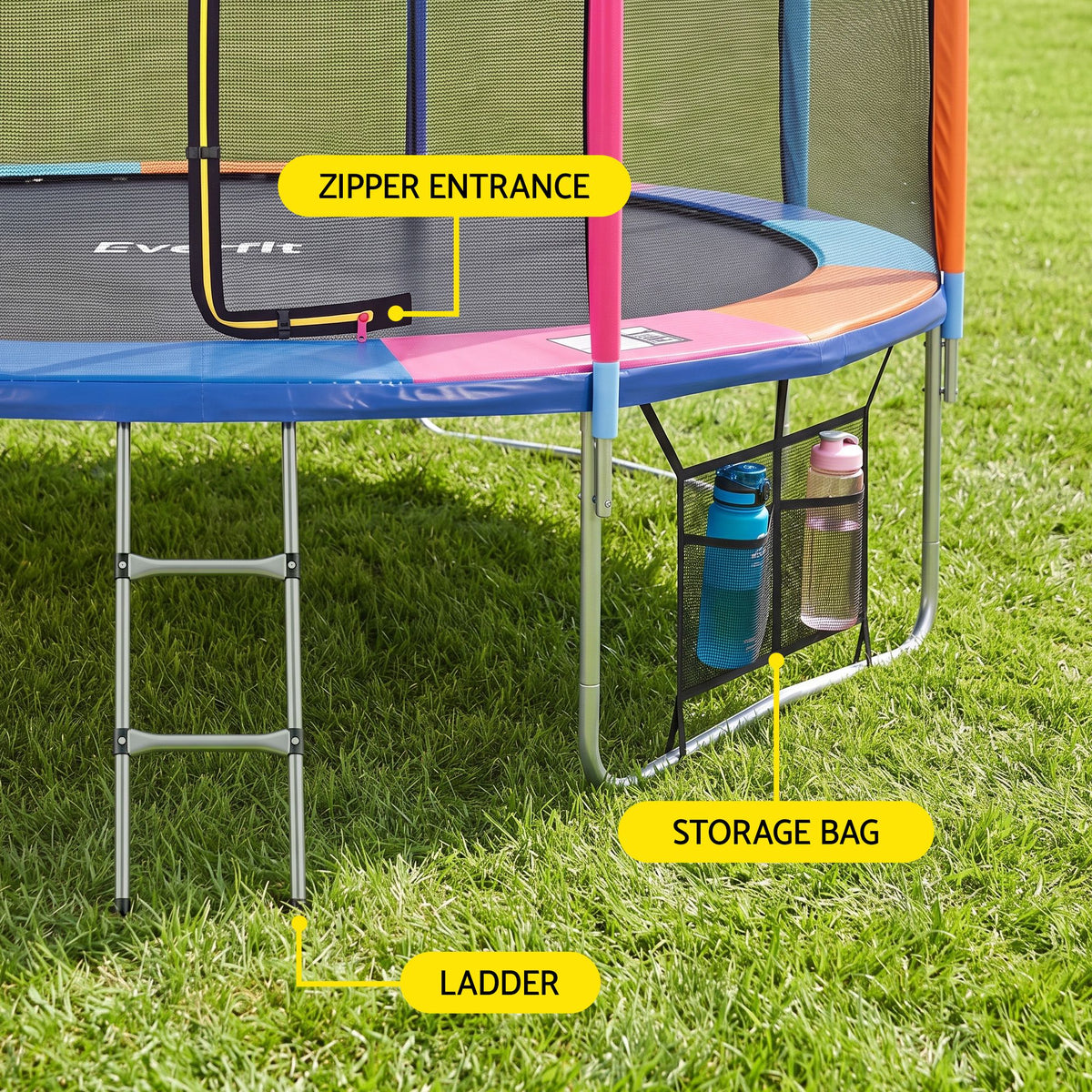 Everfit 14FT Kids Trampoline Rebounder with Enclosure Net Storage Bag Awezingly
