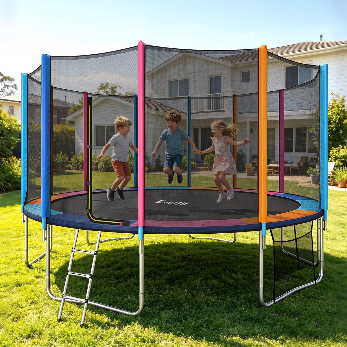 Everfit 16FT Kids Trampoline Rebounder with Enclosure Net Storage Bag Awezingly