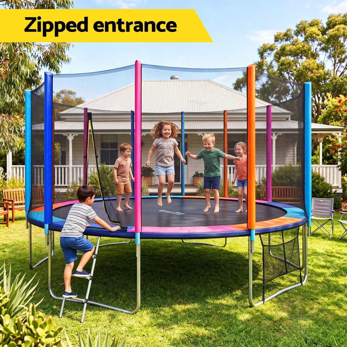 Everfit 16FT Kids Trampoline Rebounder with Enclosure Net Storage Bag Awezingly