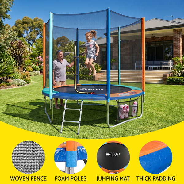 Everfit 6FT Kids Trampoline Rebounder with Enclosure Net Storage Bag Awezingly