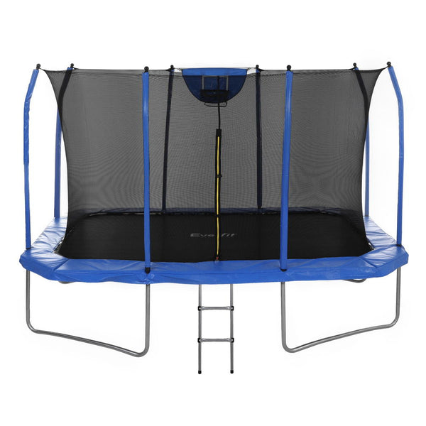 Everfit 12FT Trampoline Kids Rectangle Rebounder with Basketball Set Safety Net Awezingly