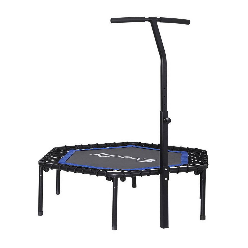 Everfit 48inch Hexagon Trampoline Kids Exercise Fitness Adjustable Handrail Blue Everfit