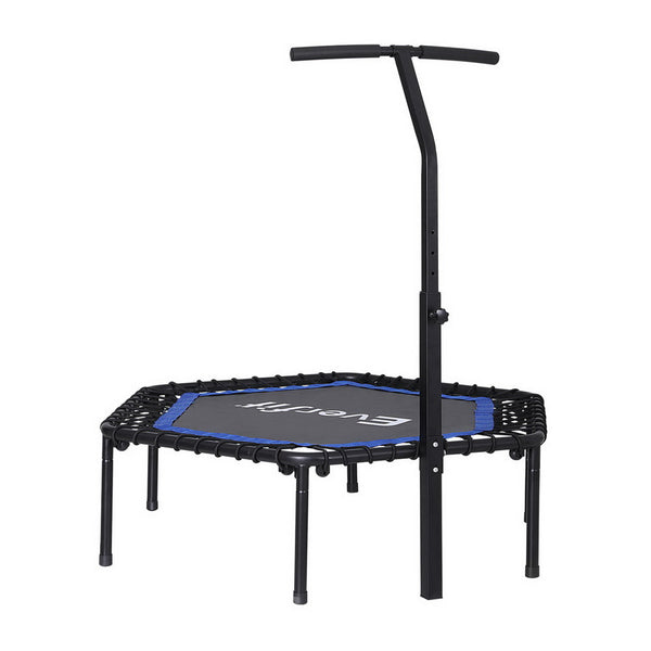 Everfit 48inch Hexagon Trampoline Kids Exercise Fitness Adjustable Handrail Blue Everfit