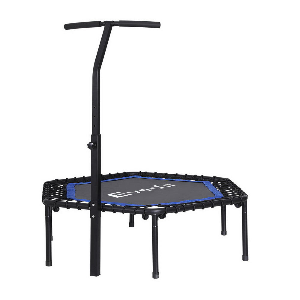 Everfit 48inch Hexagon Trampoline Kids Exercise Fitness Adjustable Handrail Blue Everfit