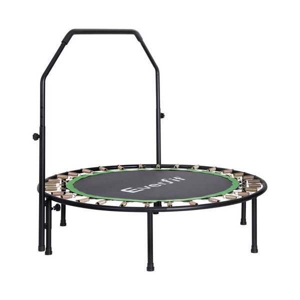 Everfit 48inch Round Trampoline Kids Exercise Fitness Adjustable Handrail Green Everfit