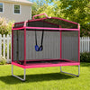 Everfit 3-in-1 Kids Rectangle 6FT Trampoline Rebounder with Swing Belt Pink